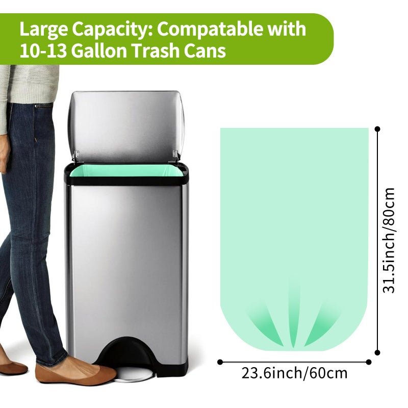 YHEEL Kitchen Trash Bags 13 Gallon: Biodegradable Tall Kitchen Garbage Bags Strong Unscented Recycling Bags for Home/Office (Green, 80 Counts) - Image 5